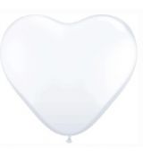 Balón srdce biele 25cm
